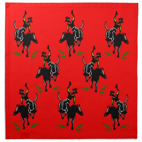 Vintage Style Western Bronco Rodeo Cowboy Napkin