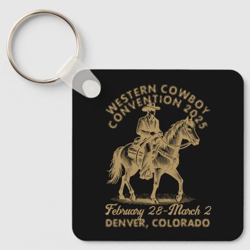 Vintage_Style Western Cowboy Convention Keychain