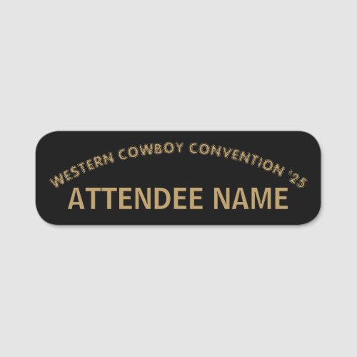 Vintage_Style Western Cowboy Convention Name Tag