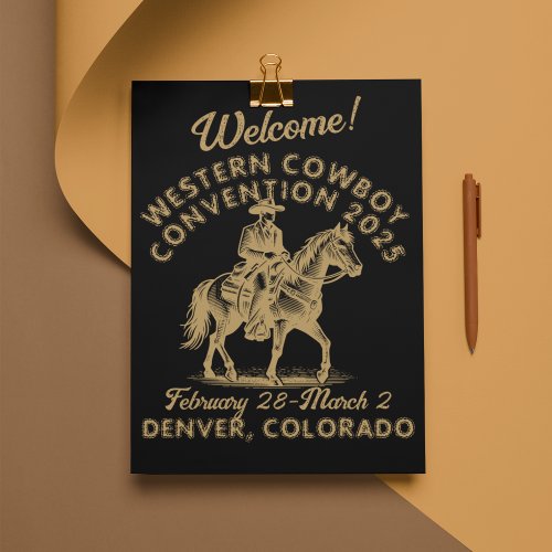 Vintage_Style Western Cowboy Convention Pocket Folder