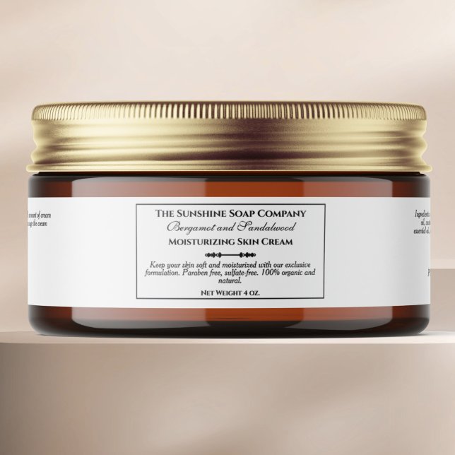 Vintage Style White Cosmetics Jar Label (Creator Uploaded)