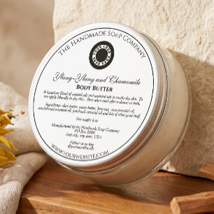 Vintage Style White Cosmetics Jar Label with logo