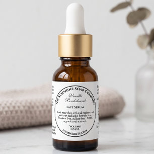 Vintage Style White Dropper Bottle Label