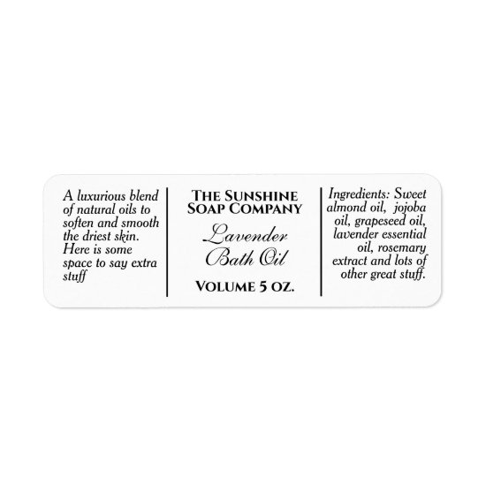 Vintage style white soap and cosmetic label