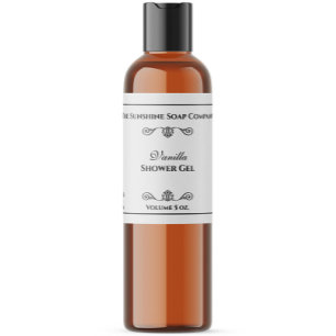 Vintage style white with black text cosmetic label