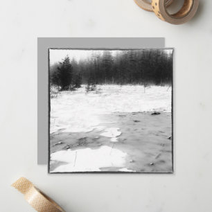 Vintage Style Winter Photo Frozen Bog Note Card