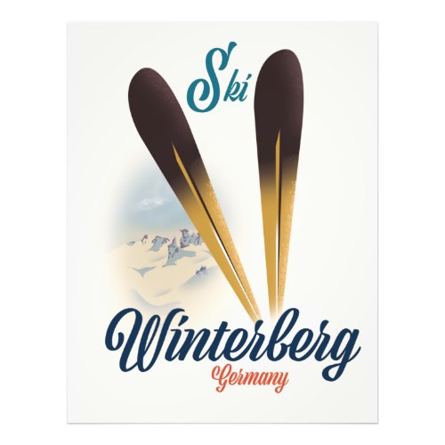 Vintage style Winterberg Germany Ski poster