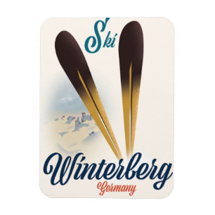 Vintage style Winterberg Germany Ski poster Magnet
