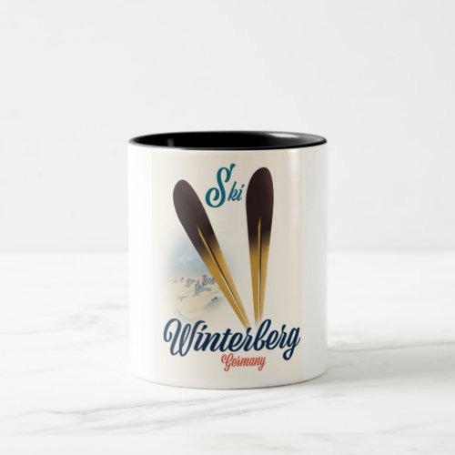 Vintage style Winterberg Germany Ski poster Two_Tone Coffee Mug