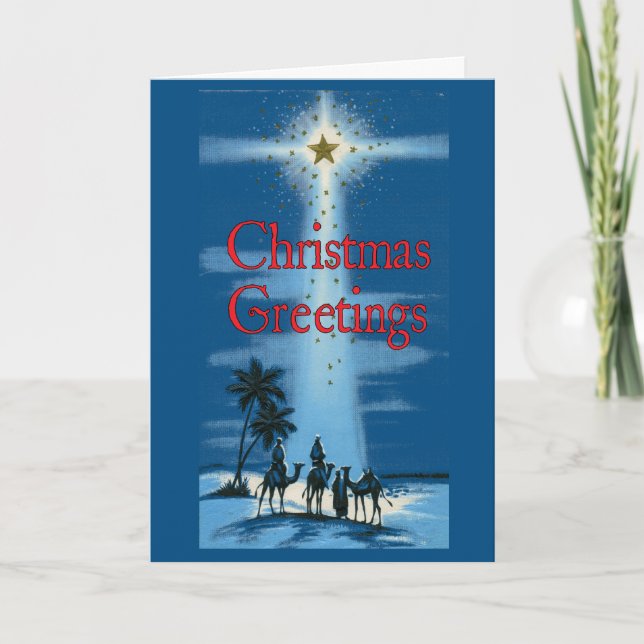 Vintage-Style Wise Men Christmas Card (Front)