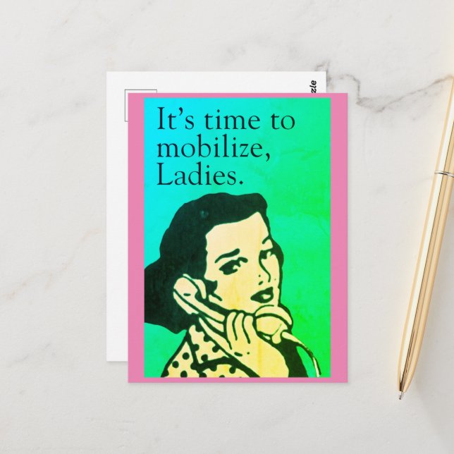 Vintage style women's postcard (Front/Back In Situ)