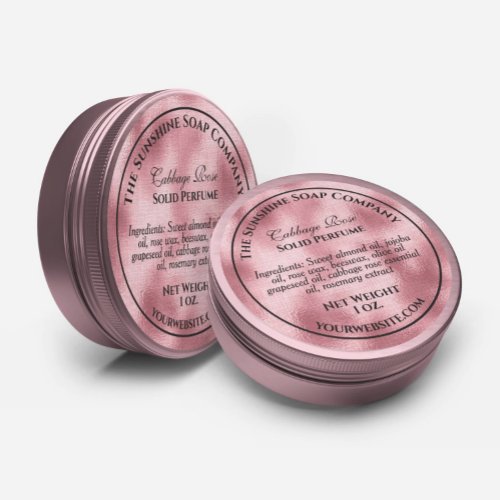 Vintage style woven pink foil soap cosmetic classic round sticker