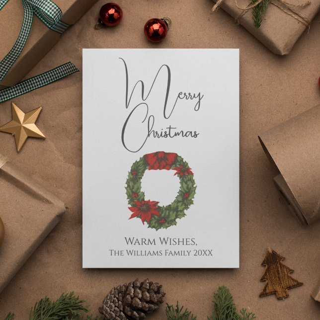 Vintage Style Wreath Merry Christmas Holiday Card (Vintage Style Wreath Merry Christmas Holiday Card
)