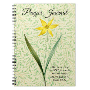 Vintage Style Yellow Flower Prayer Journal