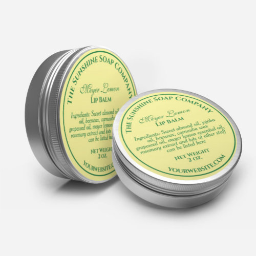 Vintage style yellow with green text soap cosmetic classic round sticker