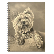 Vintage Style Yorkshire Terrier Spiral Notebook