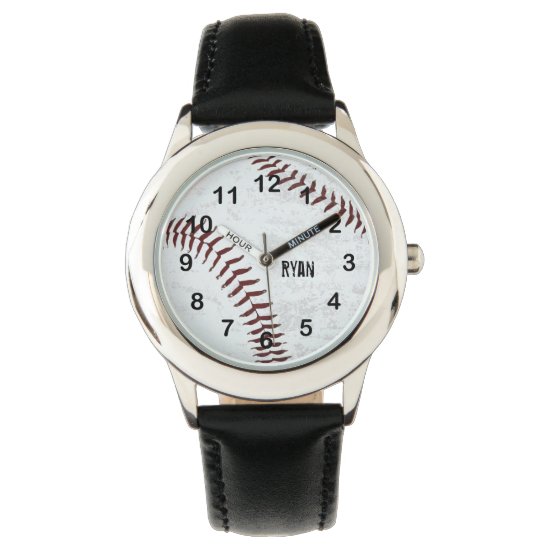 vintage styled baseball ball - red stitching watch