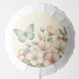 Vintage styled floral/spring butterfly balloon