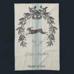 Vintage styled kitchen towel<br><div class="desc">A vintage kitchen towel for you to personalise with your own name etc... .. The design feature vintage elements for the country french shabby chic look.</div>