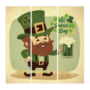 Vintage styled Saint Patrick's day Triptych