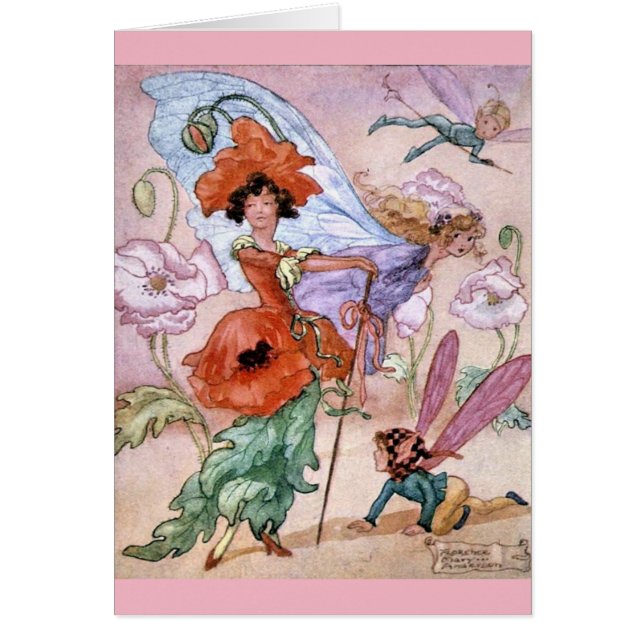 Vintage - Stylish Flower Fairy, Cards (Front)