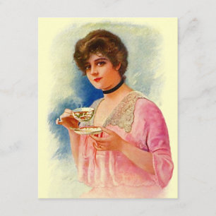 Vintage Stylish Lady Tea Party Invitations Invites