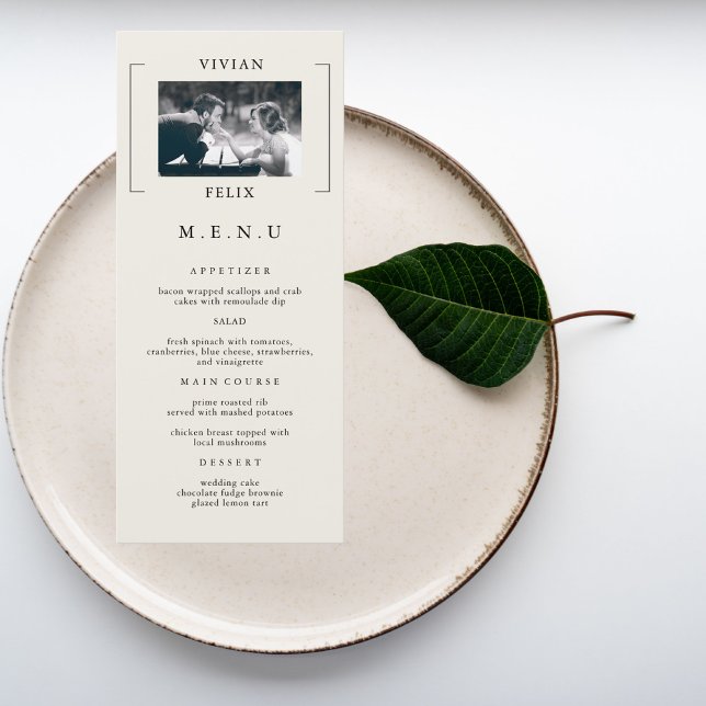 Vintage Stylish Photo Wedding Menu (Creator Uploaded)