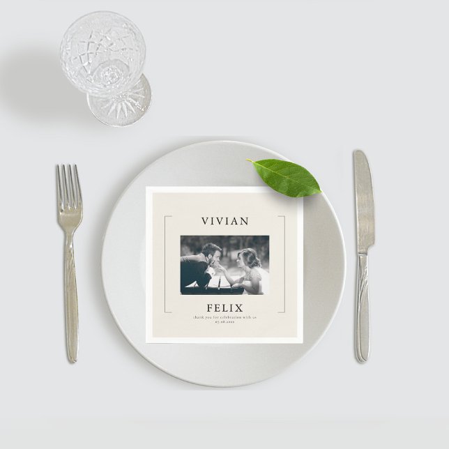 Vintage Stylish Photo Wedding Napkins (Creator Uploaded)