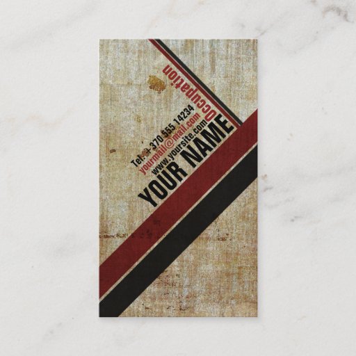 Customizable Vintage Stylish Retro Red an Black Business Card