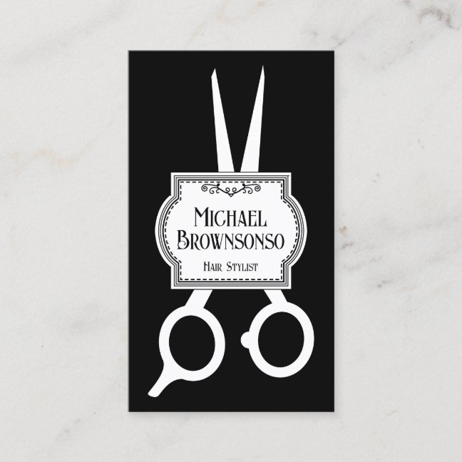 Vintage Stylist Barber Scissors Business Card
