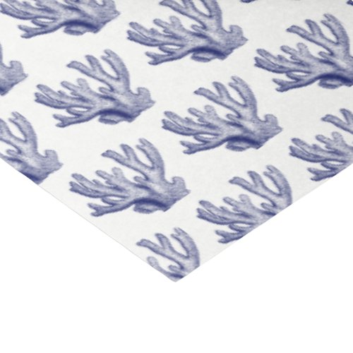 Vintage Stylized Blue Sea Coral 1 Tissue Paper