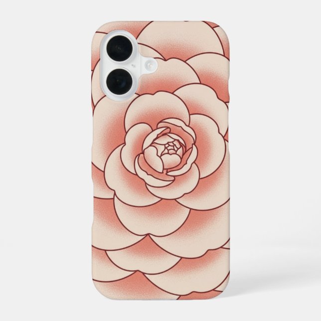 Vintage Stylized Camellia iPhone Case (Back)