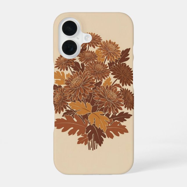 Vintage Stylized Chrysanthemums iPhone Case (Back)