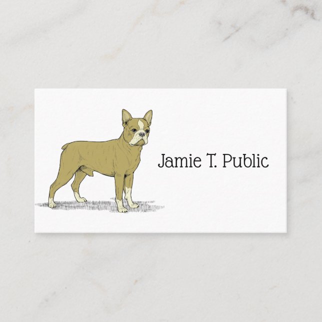 Vintage Stylized French Bulldog C Business Card (Front)