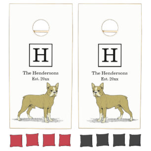 Vintage Stylized French Bulldog C Cornhole Set