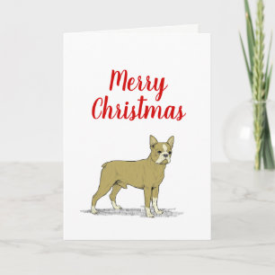 Vintage Stylized French Bulldog C Holiday Card