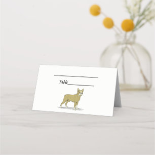 Vintage Stylized French Bulldog C Place Card