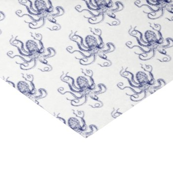 Vintage Stylized Octopus Drawing #1 Blue Tissue Paper by ItsMyPartyDesigns at Zazzle
