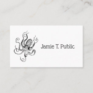 Vintage Stylized Octopus Drawing #1 Business Card