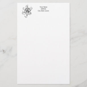 Vintage Stylized Octopus Drawing #1 Stationery