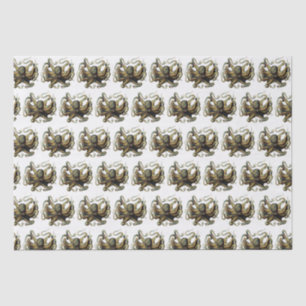 Vintage Stylized Octopus Drawing #4 Tissue Paper