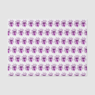 Vintage Stylized Octopus Drawing Spread Arms Purpl Tissue Paper