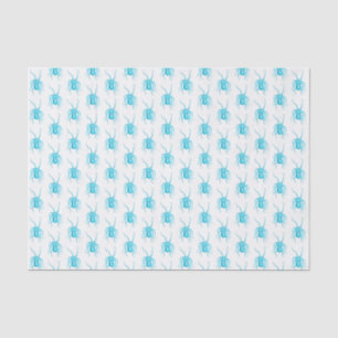Vintage Stylized Octopus Spread Arms #2 Aqua Tissue Paper