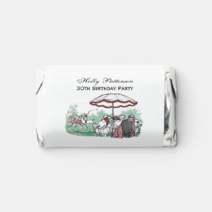 Vintage Stylized Polo Match Ladies Lunch Drawing Hershey's Miniatures