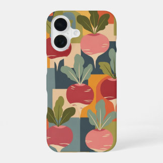 Vintage Stylized Radish Pattern iPhone 16 Case