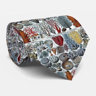 Vintage Stylized Sea Corals Neck Tie