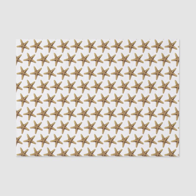 Vintage Stylized Starfish Drawing Tissue Paper (Front)
