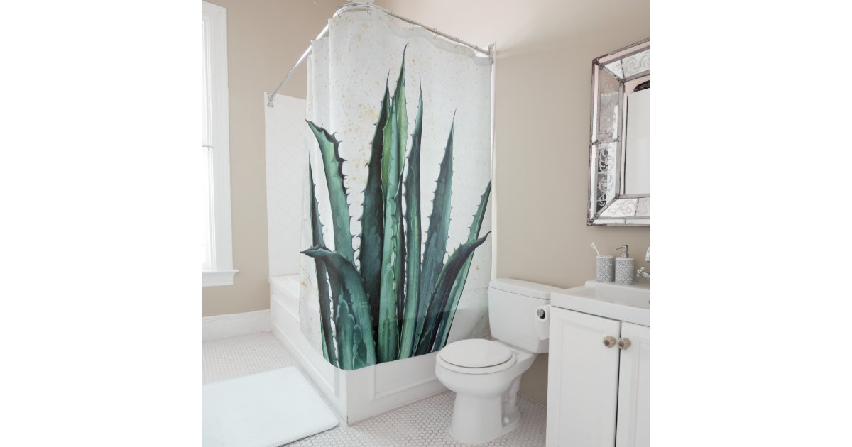 Vintage Succulent Boho Agave Aloe Cactus Desert Shower