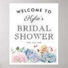 Vintage Succulent Floral Bridal Shower Welcome