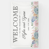 Vintage Succulent Floral Watercolor Wedding Banner (Vertical)